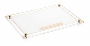 Picture of Lucite Menorah Tray Classic 2.0 Style Gold 11" x 16"